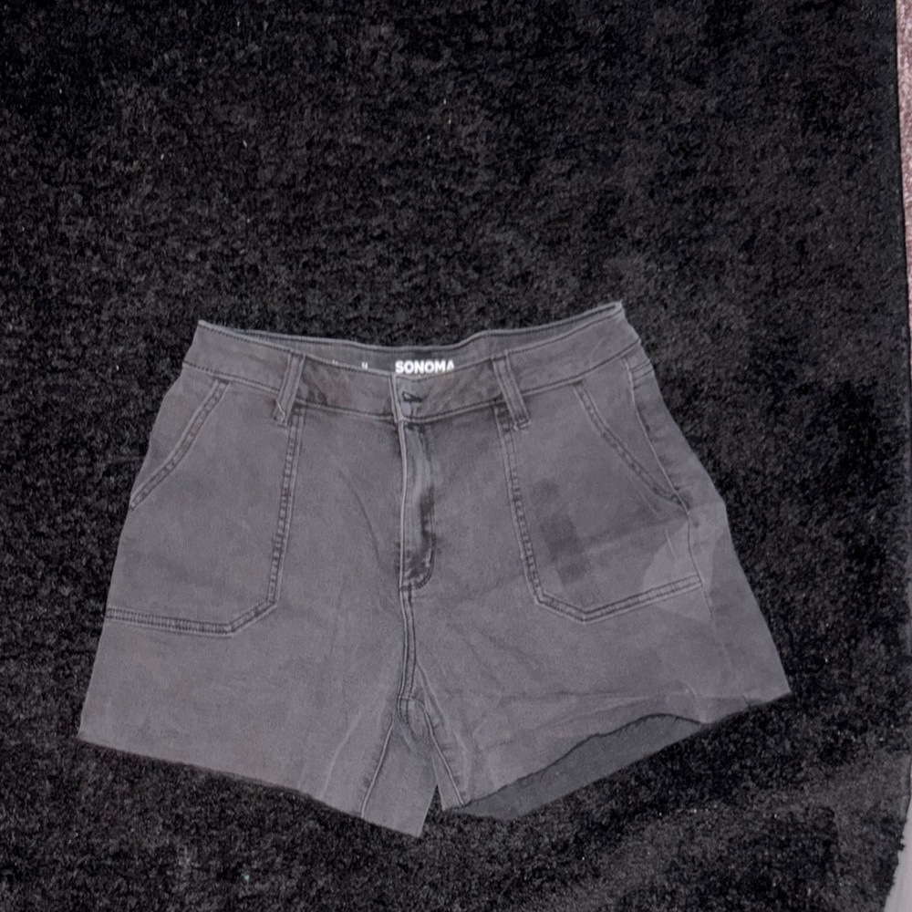 Sonoma Charcoal Black High-Rise Utility Jean Shorts